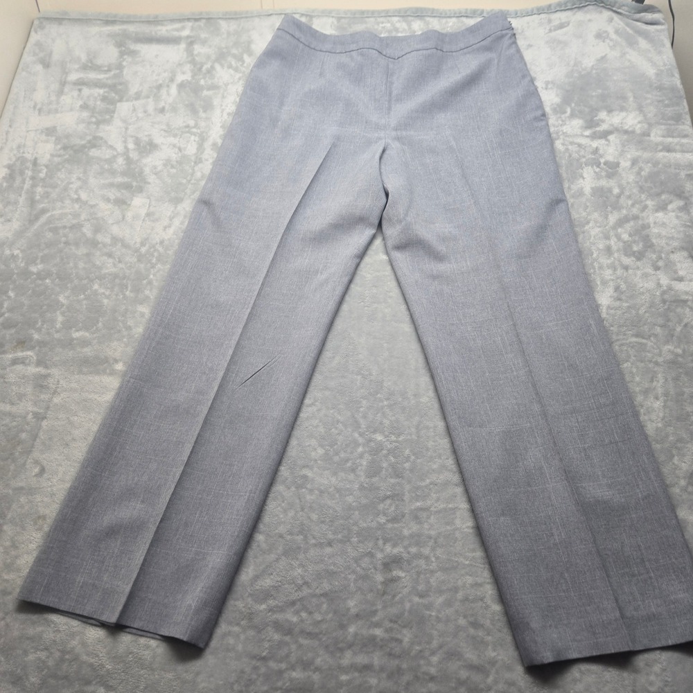 Suit Studio Women Light Blue Gray Wide Leg Dress Pants Trousers Size 14 Side Zip